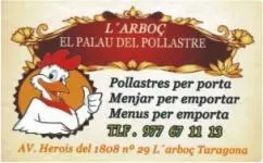 Patrocinador CF L'ARBOÇ: EL PALAU DEL POLLASTRE